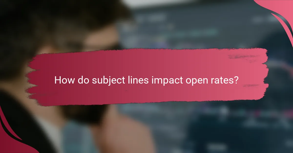 How do subject lines impact open rates?