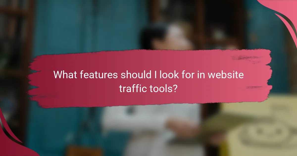 What features should I look for in website traffic tools?