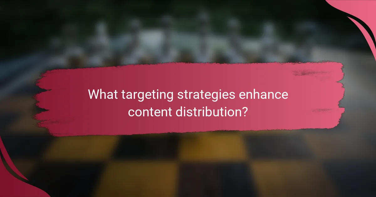 What targeting strategies enhance content distribution?
